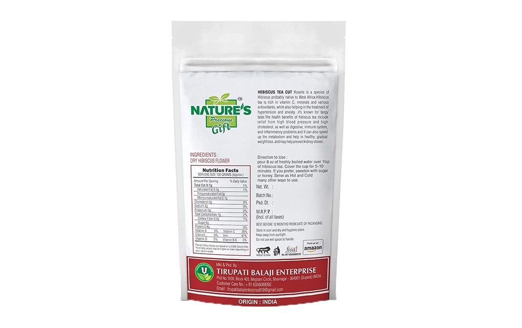 Nature's Gift Hibiscus Tea Cut    Pack  250 grams